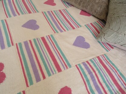 Hearts and Stripes Throw