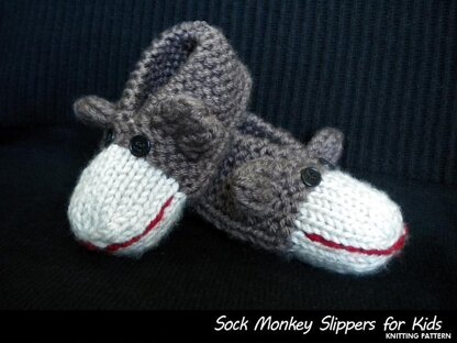 Sock Monkey Slippers for Kids