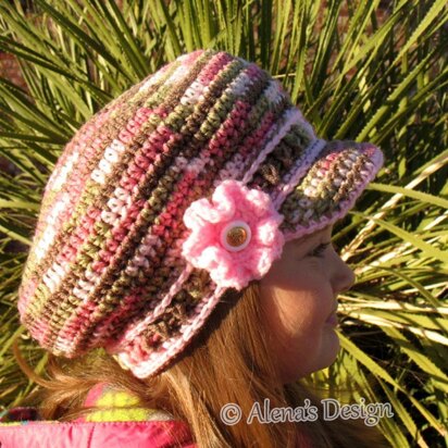 Newsboy Hat - Pink CAMO - Visor Slouchy Hat