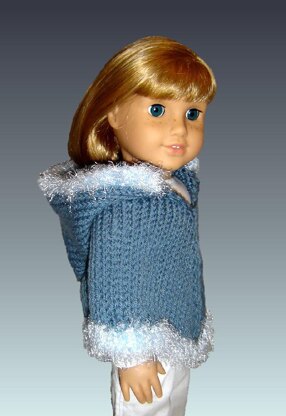 Easy poncho knitting pattern, fits American Girl and 18 inch Dolls