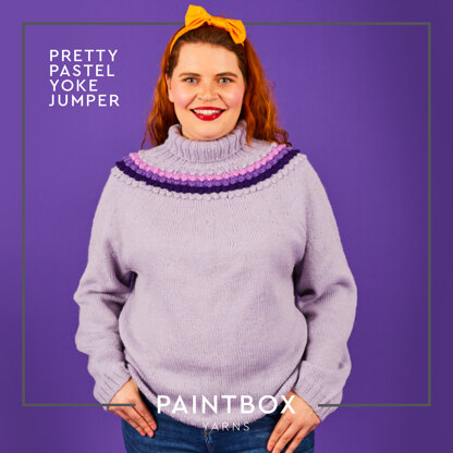 Bobble Yoke Jumper - Free Sweater Knitting Pattern For Women in Paintbox Yarns 100% Wool Worsted by Paintbox Yarns