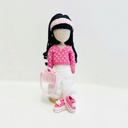 Amigurumi snowboard outfit doll outfit, crochet doll clothes