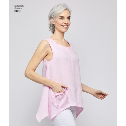 Simplicity 8603 Women's Pullover Tops by Elaine Heigl - Paper Pattern, Size A (XS-S-M-L-XL)