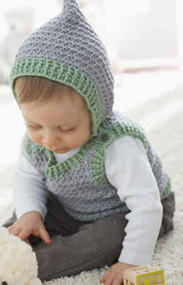 Elfin Hat and Vest in Patons Beehive Baby Sport - Downloadable PDF