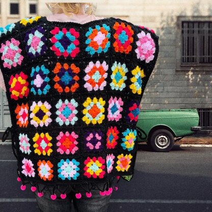 Pompom Crochet Poncho