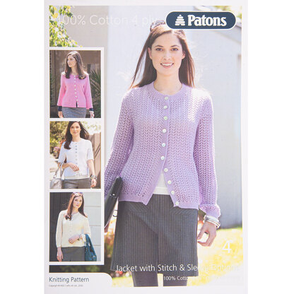 Jacket in Patons 100% Cotton 4 Ply - Leaflet