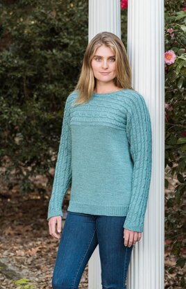 Sideways Cabled Yoke Pullover #192