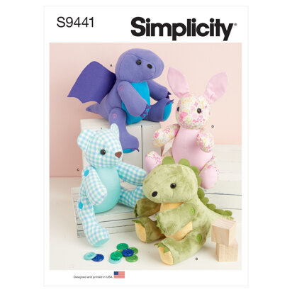 Simplicity 13in Plushies S9441 - Paper Pattern, Size One size