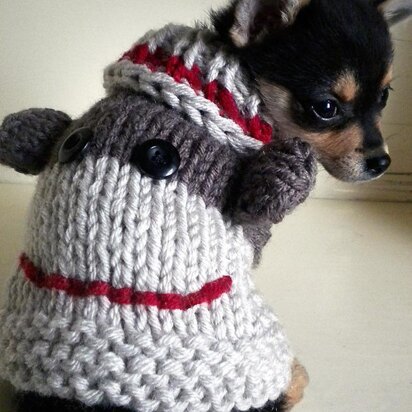 Sock Monkey Dog Sweater - knitting pattern