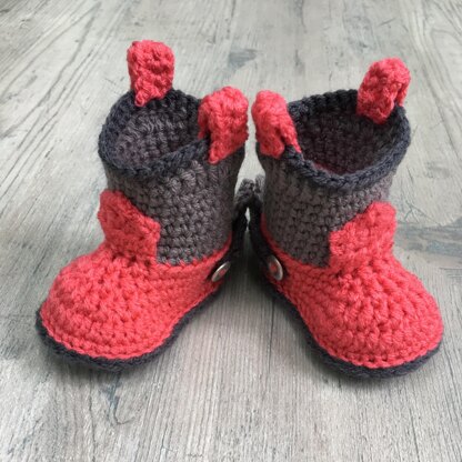 Baby Cowboy Booties Crochet Pattern