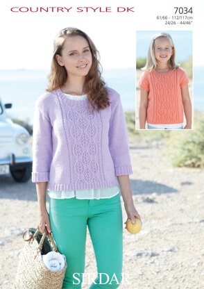 Girl's and Woman's Sweaters in Sirdar Country Style DK - 7034 - Downloadable PDF