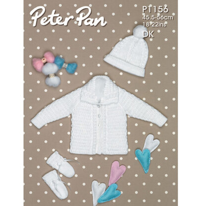 Jacket, Mittens and Hat in Peter Pan DK 50g - P1156