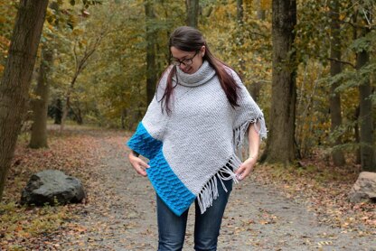 Misty Grey Tunisian Poncho