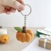 Crochet pumpkin keyring Amigurumi pattern Halloween ornament Car mirror hanger Bag keychain charm