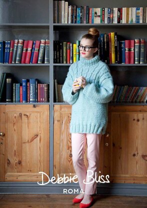 "Clarissa Yoke Sweater" - Sweater Knitting Pattern For Women in Debbie Bliss Roma - DBS025