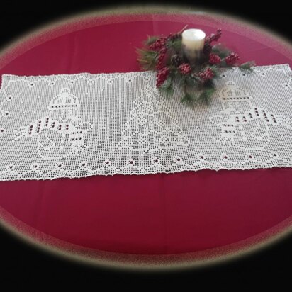 Winter Wonderland Table Runner - Filet Crochet Pattern & Charts