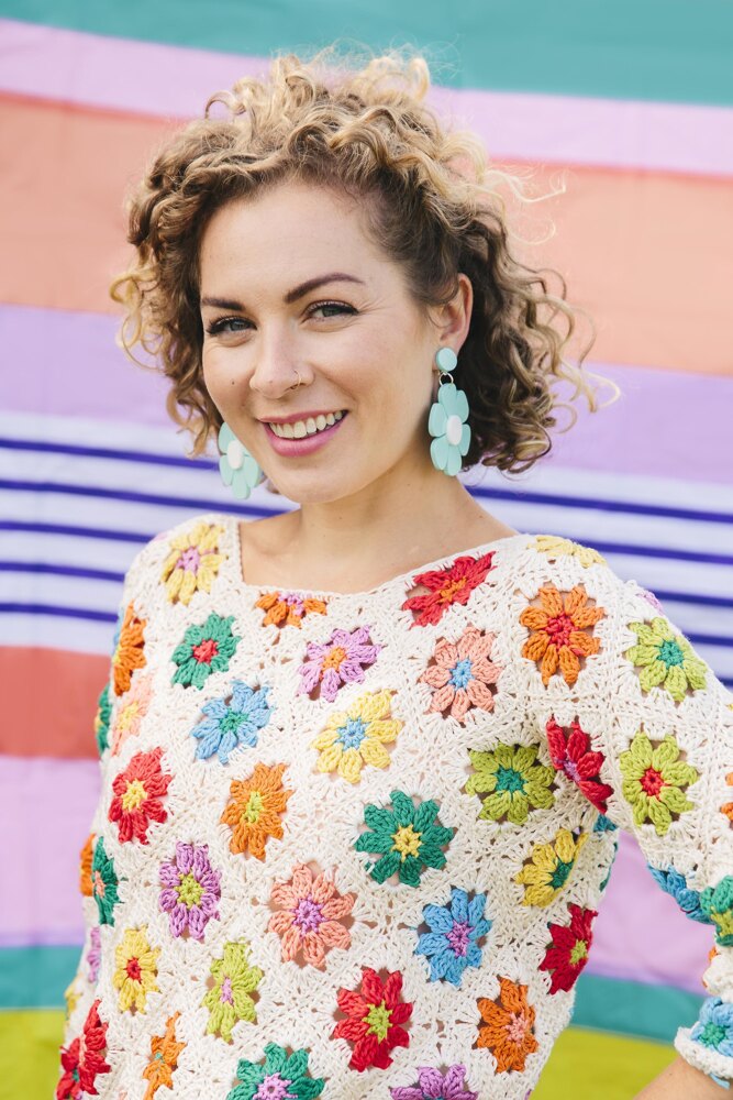 Floral Diamond Jumpe Crochet pattern by Fran Morgan | LoveCrafts