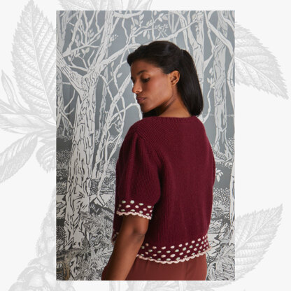 "Florence Frill Short Sleeve Jumper" - Sweater Knitting Pattern For Women in Willow & Lark Poetry by Willow & Lark