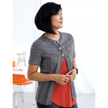 Cardigan with Cabled Yoke in Patons Decor