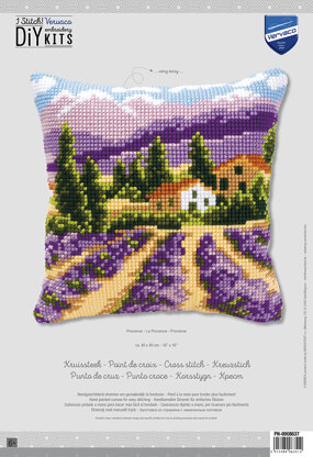 Vervaco Lavender Field Cushion Front Chunky Cross Stitch Kit - 40cm x 40cm