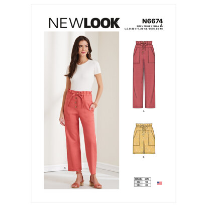 New Look N6674 Misses' Trousers & Shorts N6674 - Paper Pattern, Size A (8-10-12-14-16-18-20)