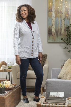 Women's Cafe Cardigan in Universal Yarn Fibra Natura Dona - Downloadable PDF