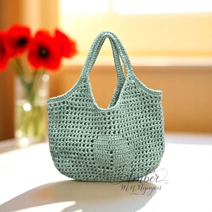 Signature Filet Carryall Crochet Pattern - Customizable Initial Bag - Digital Download