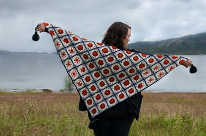 Ferris Wheel Granny Square Shawl Crochet Pattern