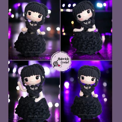 Wednesday Addams amigurumi doll