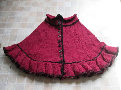 Victorian-style ruffled cape