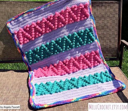 Chevron Bobble Block Blanket