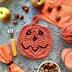 Crochet Halloween Pumpkin Coasters