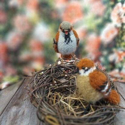 Realistic Passer Montaus, Passeridae bird, Sparrow Amigurumi