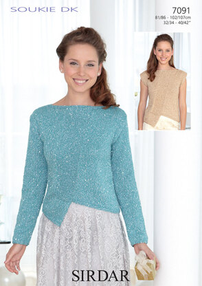 Long Sleeved and Sleeveless Tops in Sirdar Soukie DK - 7091 - Downloadable PDF