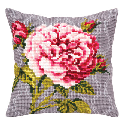 Collection D'Art Tender Rose Cushion Cross Stitch Kit - 40cm x 40cm