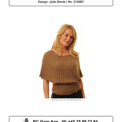 Poncho Sweater in BC Garn Silkbloom Fino - 2136BC - Downloadable PDF - knitting pattern