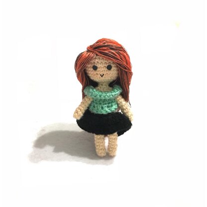 Crochet Doll Amigurumi . Tiny Mini Doll