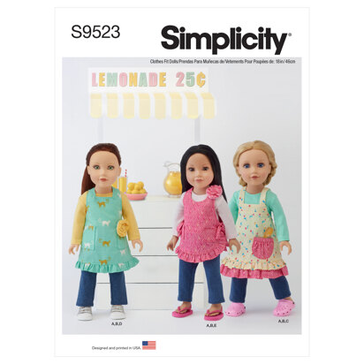 Simplicity 18" Doll Clothes S9523 - Paper Pattern, Size OS (One Size Only)