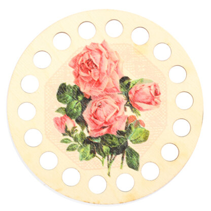 RTO Yarn Holder - Round Printed Pink Roses