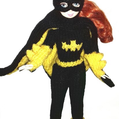 Batgirl Barbie costume, 11" -12" doll