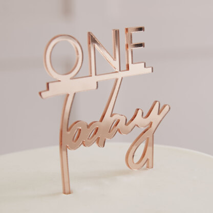 Ginger Ray Cake Topper - One Today - Rose Gold