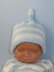 Baby Stripe Roll Brim Topknot Beanie Hat