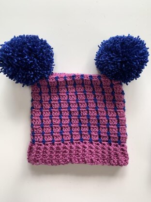 Easy Square Block Stitch hat pattern