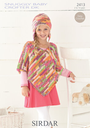 Poncho and Helmet in Sirdar Snuggly Baby Crofter DK - 2413