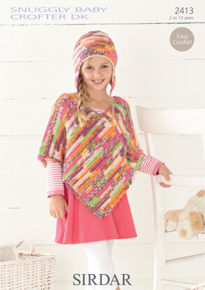 Poncho and Helmet in Sirdar Snuggly Baby Crofter DK - 2413 - Downloadable PDF