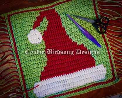 Santa's Christmas Hat Overlay Mosaic Square