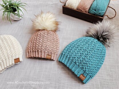 Bobble Hat Crochet Kit, Easy Crochet Starter Set, Winter Craft