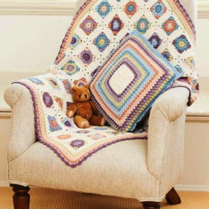 Stylecraf tViolet Baby Blanket & Cushion by Helen Boreham - Naturals Bamboo & Cotton 9er Farbset