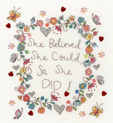 Bothy Threads Love Note Cross Stitch Kit - 24cm x 28cm