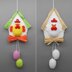 Hanging decoration chicken house - simple from scraps of yarn